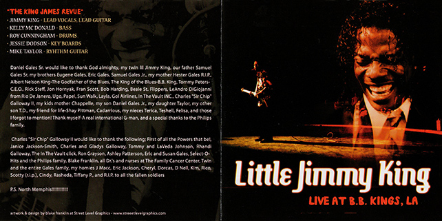 Little Jimmy King CD Live At BB Kings, LA cover out